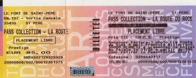 Billet pour le festival 2006 : la Route du Rock